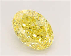 Picture of Lab Grown Diamond 3.30 Carats, Oval with  Cut, Fancy Vivid Yellow Color, VS2 Clarity and Certified by IGI