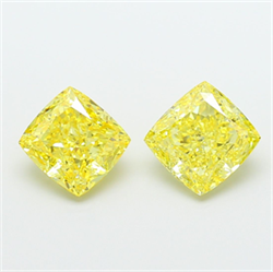 Picture of Lab Grown Diamond 2.54 Carats, CUSHION MODIFIED with  Cut, Fancy Vivid Yellow Color, VS1 Clarity and Certified by IGI