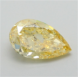Picture of Lab Grown Diamond 1.42 Carats, Pear with  Cut, Fancy Vivid Yellow Color, VS1 Clarity and Certified by IGI