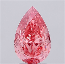 Picture of Lab Grown Diamond 3.05 Carats, Pear with  Cut, Fancy Vivid Pink Color, VS2 Clarity and Certified by IGI