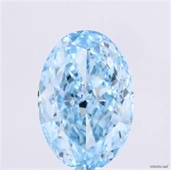 Picture of Lab Grown Diamond 2.51 Carats, Oval with  Cut, Fancy Vivid Blue Color, VS1 Clarity and Certified by IGI