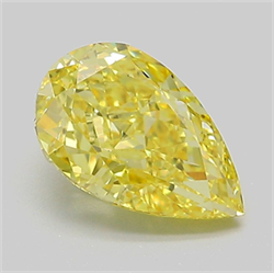 Picture of Lab Grown Diamond 2.04 Carats, Pear with  Cut, Fancy Intense Yellow Color, VVS2 Clarity and Certified by IGI