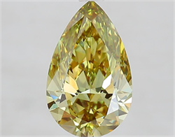 Picture of Lab Grown Diamond 2.10 Carats, Pear with  Cut, Fancy Vivid Green Color, VS1 Clarity and Certified by IGI