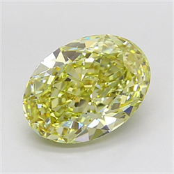 Picture of Lab Grown Diamond 3.51 Carats, Oval with  Cut, Fancy Yellow Color, VVS1 Clarity and Certified by IGI