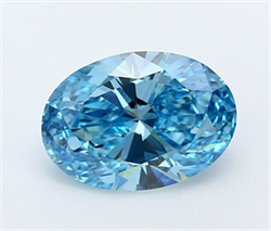 Picture of Lab Grown Diamond 2.50 Carats, Oval with  Cut, Fancy Vivid Blue Color, VVS2 Clarity and Certified by IGI
