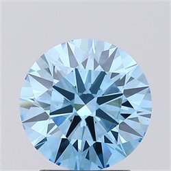 Picture of Lab Grown Diamond 2.05 Carats, Round with Ideal Cut, Fancy Vivid Blue Color, VS1 Clarity and Certified by IGI