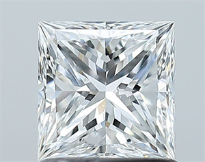 Picture of Natural Diamond 1.01 Carats, Princess with  Cut, E Color, SI1 Clarity and Certified by GIA