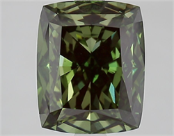 Picture of Lab Grown Diamond 3.08 Carats, CUSHION MODIFIED with  Cut, Fancy Vivid Green Color, VS1 Clarity and Certified by IGI