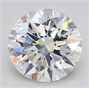 Lab Grown Diamond 2.61 Carats, Round with Excellent Cut, D Color, VVS1 Clarity and Certified by GIA
