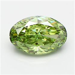 Picture of Lab Grown Diamond 2.61 Carats, Oval with  Cut, Fancy Vivid Green Color, VVS2 Clarity and Certified by IGI