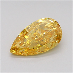 Picture of Lab Grown Diamond 1.69 Carats, Pear with  Cut, Fancy Vivid Yellow Color, VS2 Clarity and Certified by IGI