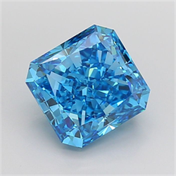 Picture of Lab Grown Diamond 4.94 Carats, SQUARE RADIANT with  Cut, Fancy Vivid Blue Color, VVS2 Clarity and Certified by IGI