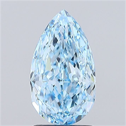 Picture of Lab Grown Diamond 2.05 Carats, Pear with  Cut, Fancy Vivid Blue Color, VS1 Clarity and Certified by IGI