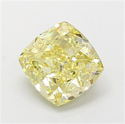 Picture of Lab Grown Diamond 1.75 Carats, CUSHION MODIFIED with  Cut, Fancy Yellow Color, VS1 Clarity and Certified by IGI