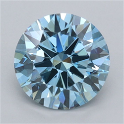 Picture of Lab Grown Diamond 1.47 Carats, Round with Ideal Cut, Fancy Vivid Blue Color, VVS2 Clarity and Certified by IGI
