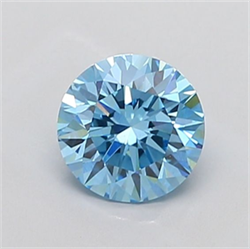 Picture of Lab Grown Diamond 1.53 Carats, Round with Excellent Cut, Fancy Vivid Blue Color, VS2 Clarity and Certified by IGI