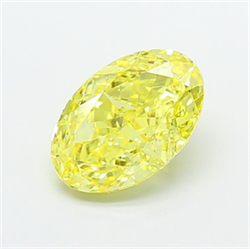 Picture of Lab Grown Diamond 2.04 Carats, Oval with  Cut, Fancy Vivid Yellow Color, VS1 Clarity and Certified by IGI