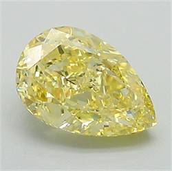 Picture of Lab Grown Diamond 1.35 Carats, Pear with  Cut, Fancy Vivid Yellow Color, VS2 Clarity and Certified by IGI