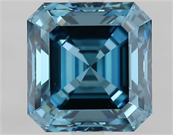 Picture of Lab Grown Diamond 3.05 Carats, Asscher with  Cut, Fancy Vivid Blue Color, VVS2 Clarity and Certified by IGI