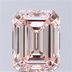 Picture of Lab Grown Diamond 5.02 Carats, Emerald with  Cut, Fancy Intense Pink Color, VVS2 Clarity and Certified by IGI