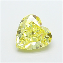 Picture of Lab Grown Diamond 1.51 Carats, Heart with  Cut, Fancy Intense Yellow Color, VS1 Clarity and Certified by IGI