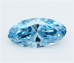Picture of Lab Grown Diamond 3.03 Carats, Oval with  Cut, Fancy Vivid Blue Color, VVS2 Clarity and Certified by IGI