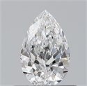 Natural Diamond 0.50 Carats, Pear with  Cut, D Color, VVS2 Clarity and Certified by GIA