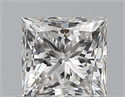 Natural Diamond 0.52 Carats, Princess with  Cut, F Color, SI1 Clarity and Certified by GIA