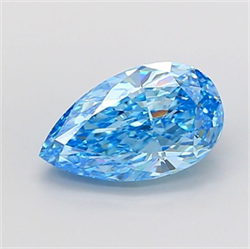 Picture of Lab Grown Diamond 4.01 Carats, Pear with  Cut, Fancy Vivid Blue Color, VS1 Clarity and Certified by IGI