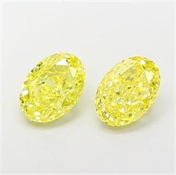 Picture of Lab Grown Diamond 2.24 Carats, Oval with  Cut, Fancy Vivid Yellow Color, VVS2 Clarity and Certified by IGI