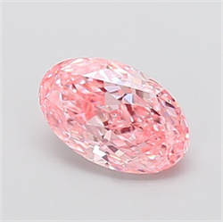 Picture of Lab Grown Diamond 1.26 Carats, Oval with  Cut, Fancy Vivid Pink Color, VVS2 Clarity and Certified by IGI