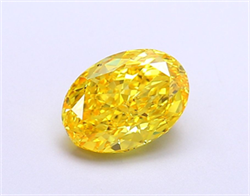 Picture of Lab Grown Diamond 1.63 Carats, Oval with  Cut, Fancy Vivid Yellow Color, VVS2 Clarity and Certified by IGI