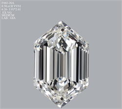 Picture of Natural Diamond 0.50 Carats, HEXAGONAL with  Cut, H Color, VVS1 Clarity and Certified by GIA