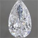 Natural Diamond 0.50 Carats, Pear with  Cut, D Color, VVS2 Clarity and Certified by GIA