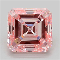 Picture of Lab Grown Diamond 3.27 Carats, Asscher with  Cut, Fancy Intense Pink Color, VS2 Clarity and Certified by IGI
