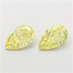 Picture of Lab Grown Diamond 1.60 Carats, Pear with  Cut, Fancy Yellow Color, VS1 Clarity and Certified by IGI