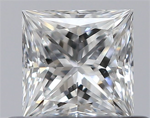 Picture of Natural Diamond 0.43 Carats, Princess with  Cut, E Color, VS2 Clarity and Certified by GIA