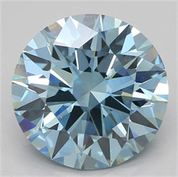 Picture of Lab Grown Diamond 2.51 Carats, Round with Ideal Cut, Fancy Vivid Blue Color, VS1 Clarity and Certified by IGI