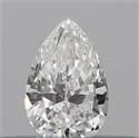 Natural Diamond 0.10 Carats, Pear with  Cut, E Color, VS2 Clarity and Certified by IGI