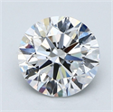 Natural Diamond 1.70 Carats, Round with Excellent Cut, D Color, VVS2 Clarity and Certified by GIA