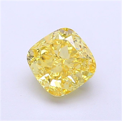 Picture of Lab Grown Diamond 1.25 Carats, CUSHION MODIFIED with  Cut, Fancy Intense Yellow Color, VVS2 Clarity and Certified by IGI