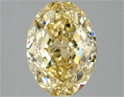 Picture of Lab Grown Diamond 3.08 Carats, Oval with  Cut, Fancy Vivid Yellow Color, VS1 Clarity and Certified by IGI