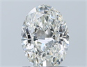 Natural Diamond 0.90 Carats, Oval with  Cut, H Color, SI1 Clarity and Certified by GIA