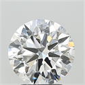 Lab Grown Diamond 3.02 Carats, Round with Ideal Cut, F Color, VVS2 Clarity and Certified by IGI