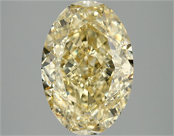 Picture of Lab Grown Diamond 4.02 Carats, Oval with  Cut, Fancy Intense Yellow Color, VS1 Clarity and Certified by IGI