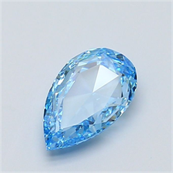 Picture of Lab Grown Diamond 2.00 Carats, Pear with  Cut, Fancy Intense Blue Color, VS1 Clarity and Certified by IGI