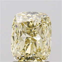 Picture of Lab Grown Diamond 1.55 Carats, CUSHION MODIFIED with  Cut, Fancy Light Yellow Color, VS1 Clarity and Certified by IGI