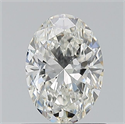 Natural Diamond 0.60 Carats, Oval with  Cut, H Color, VVS2 Clarity and Certified by GIA