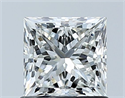 Natural Diamond 1.00 Carats, Princess with  Cut, G Color, VS2 Clarity and Certified by GIA