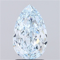 Picture of Lab Grown Diamond 2.15 Carats, Pear with  Cut, Fancy Intense Blue Color, VVS2 Clarity and Certified by IGI